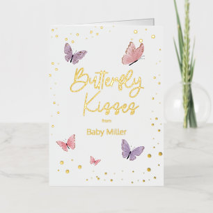 Butterfly Kisses Thank You Foil Holiday Card