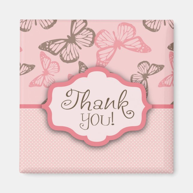 Butterfly Kisses Thank You Magnet (Front)