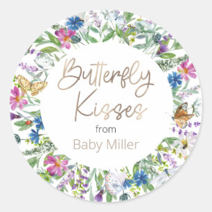 Butterfly Kisses Thank you sticker