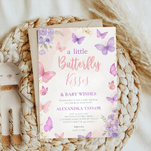 Butterfly Kisses Wishes elegant classy stylish  Invitation