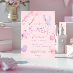 Butterfly Kisses Wishes elegant classy stylish  Invitation