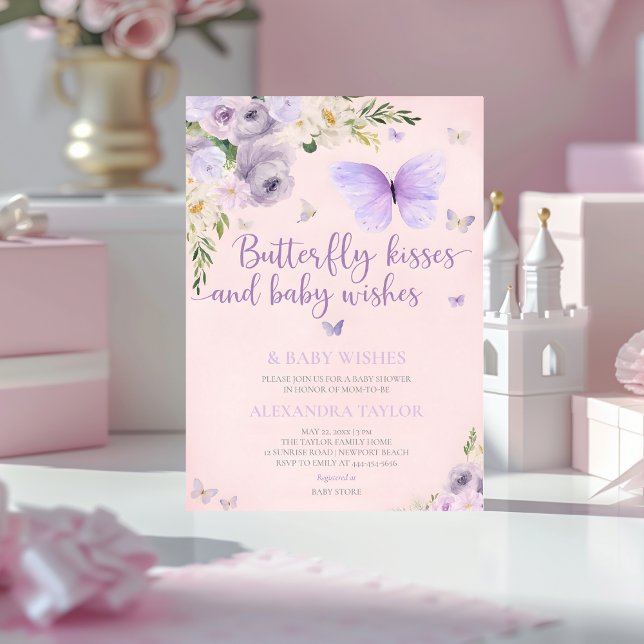 Butterfly Kisses Wishes spring summer fall winter Invitation (Creator Uploaded)