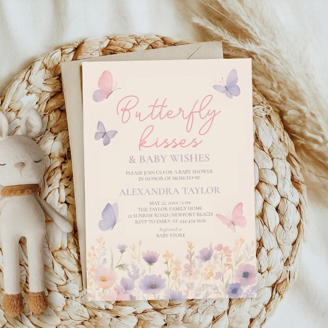 Butterfly Kisses Wishes spring summer fall winter Invitation (Creator Uploaded)
