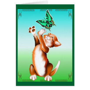 Butterfly Kitten Card
