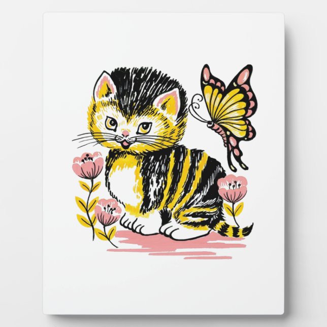 Butterfly & Kitten Plaque (Front)