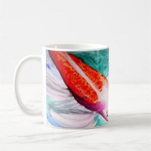 Butterfly Koi watercolour Japanese Fish Art Coffee Mug