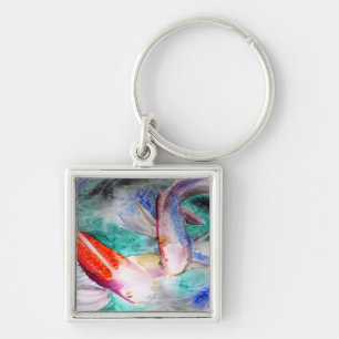 Butterfly Koi watercolour Japanese Fish Art Key Ring