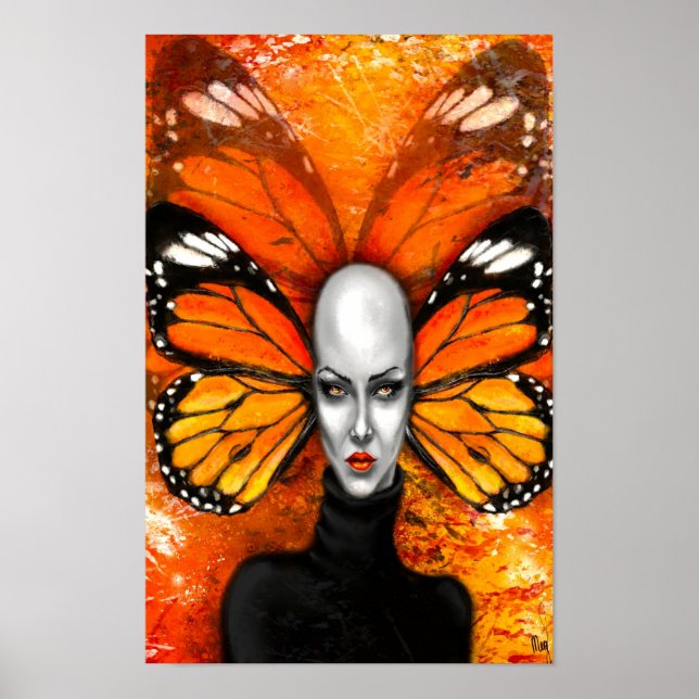 Butterfly Lady Poster - Painting (Front)
