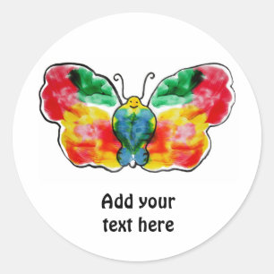 Butterfly - landscape template design classic round sticker