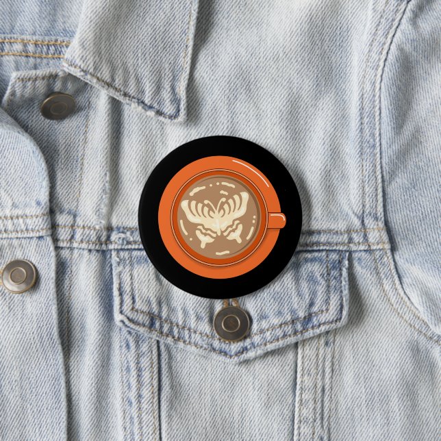 Butterfly Latte 7.5 Cm Round Badge (In Situ)