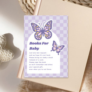Butterfly Lavender Baby Shower Book Request Enclosure Card