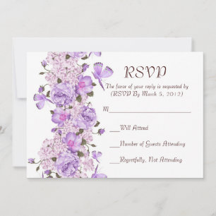 Butterfly Lavender Floral Garden RSVP card