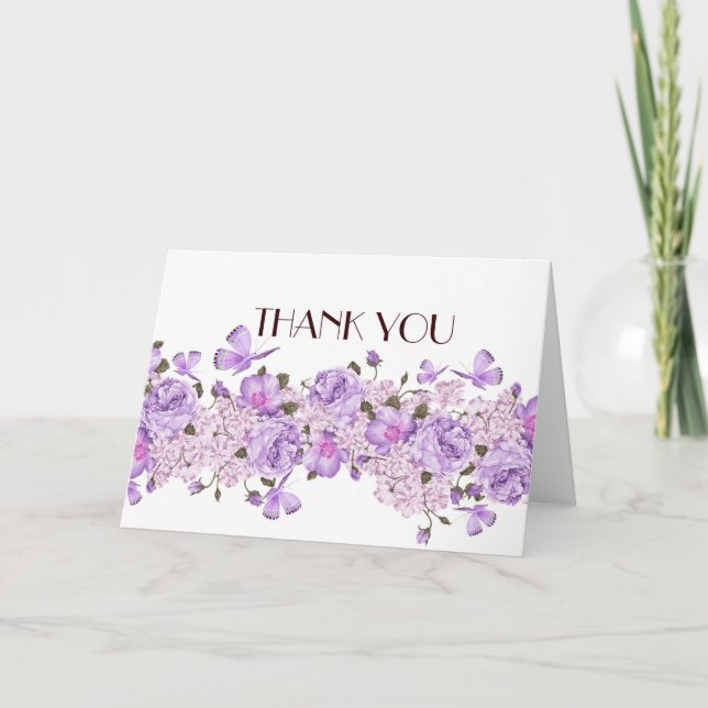 Butterfly Lavender Floral Garden Thank you (Front)