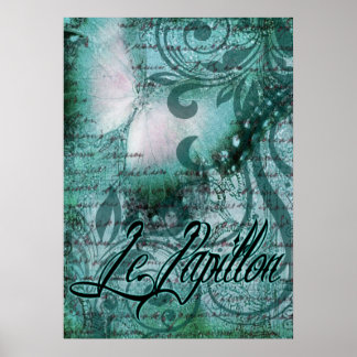 Butterfly- Le Papillon | teal Poster