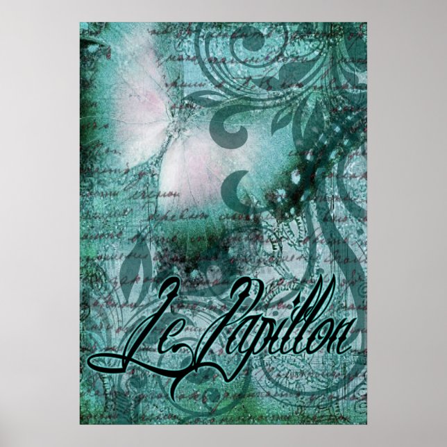 Butterfly- Le Papillon | teal Poster (Front)