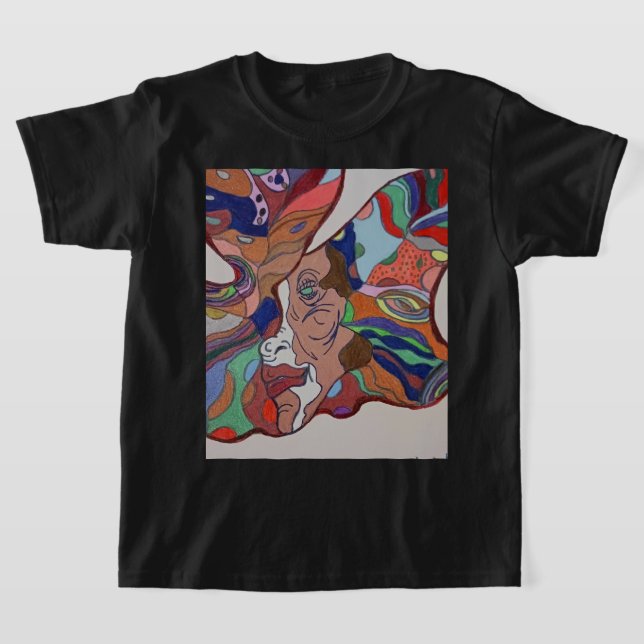 Butterfly Leaf Portrait  Black T-Shirt (Laydown)