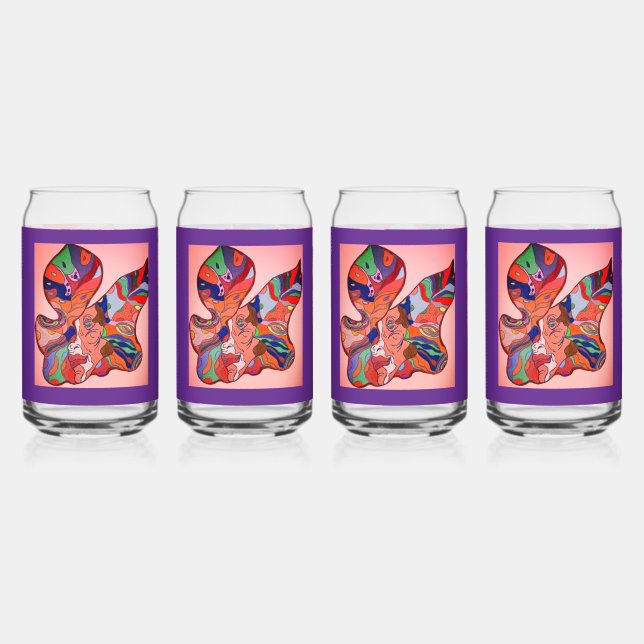 Butterfly Leaf Portrait Can Glass (Front)