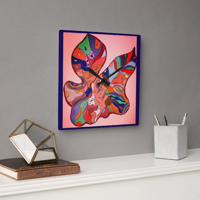 Butterfly Leaf Portrait Clock (Office)