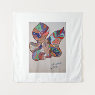 Butterfly Leaf Portrait Square Tapestry