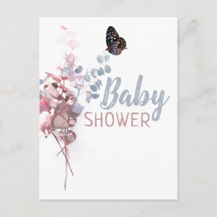 Butterfly Leaves, Elegant Baby Shower Invitation
