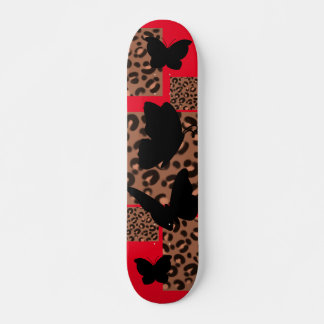 BUTTERFLY LEOPARD/CHEETAH PRINT SKATEBOARD