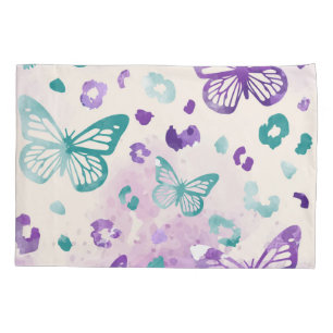 Butterfly Leopard White Pillowcase