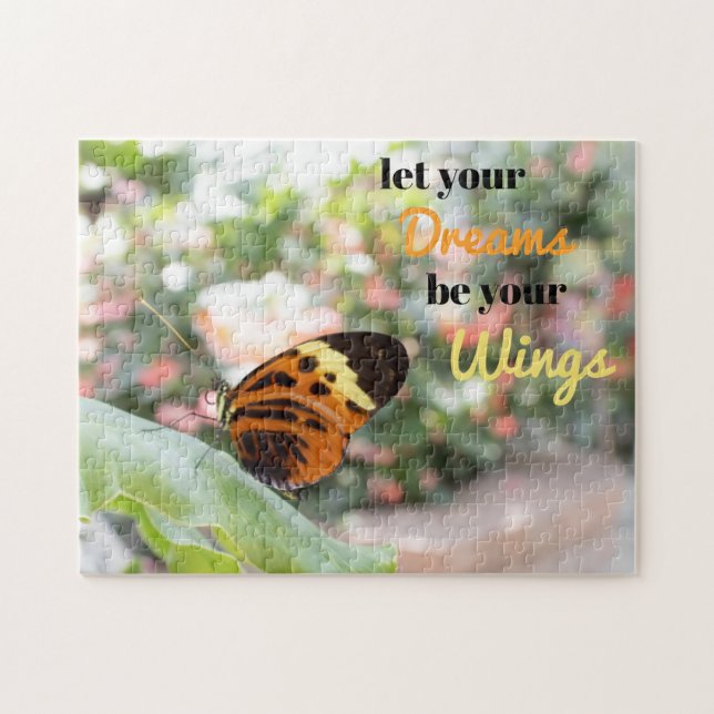 Butterfly "Let your dreams" Quote Jigsaw Puzzle (Horizontal)
