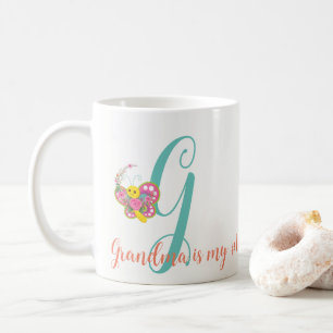 Butterfly Letter G Floral Mug