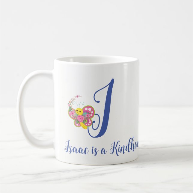 Butterfly Letter I Floral Mug (Left)