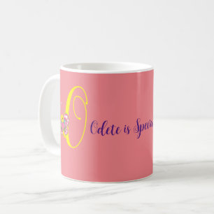 Butterfly Letter O Floral Mug