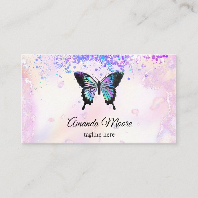 butterfly life beauty salon nail salon makeup busi business card (Front)