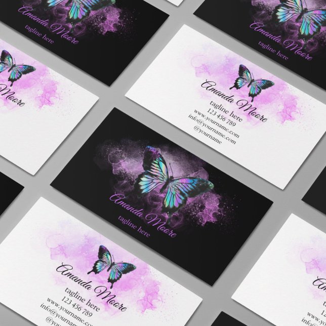 butterfly life coach therapist holograph beauty  business card (Creator Uploaded)