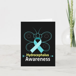 Butterfly Light Blue Ribbon Hydrocephalus Awarenes Card
