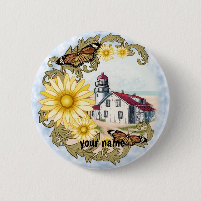 Butterfly Lighthouse pin button (Front)