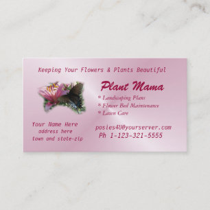 Butterfly & Lily Business Card- customise Card