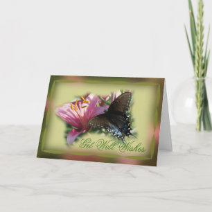 Butterfly & Lily Get Well or other occasion card