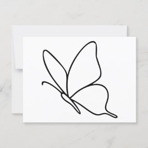 Butterfly Line Art – Insect Illustration Postcard