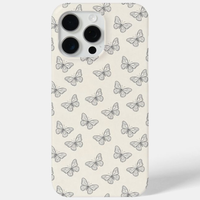 Butterfly Line Art Pattern Case-Mate iPhone Case (Back)