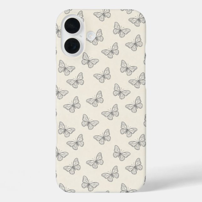 Butterfly Line Art Pattern Case-Mate iPhone Case (Back)