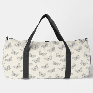 Butterfly Line Art Pattern Duffle Bag
