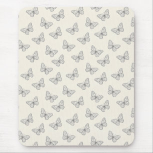 Butterfly Line Art Pattern Mouse Mat