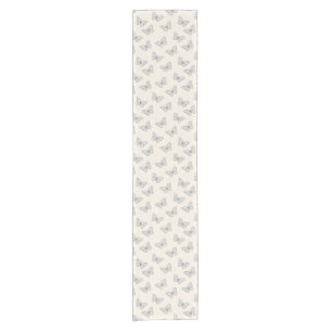 Butterfly Line Art Pattern Short Table Runner