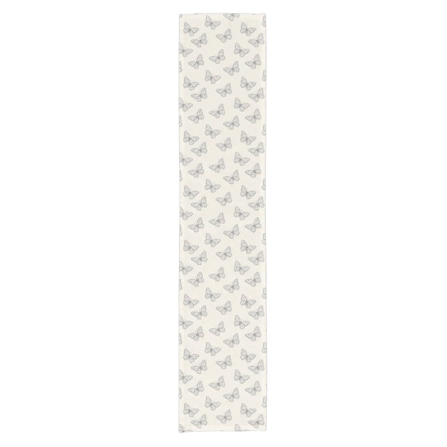Butterfly Line Art Pattern Short Table Runner (Front)