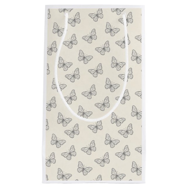 Butterfly Line Art Pattern Small Gift Bag (Front)