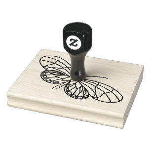 Butterfly Line Art You Colour  Rubber Stamp