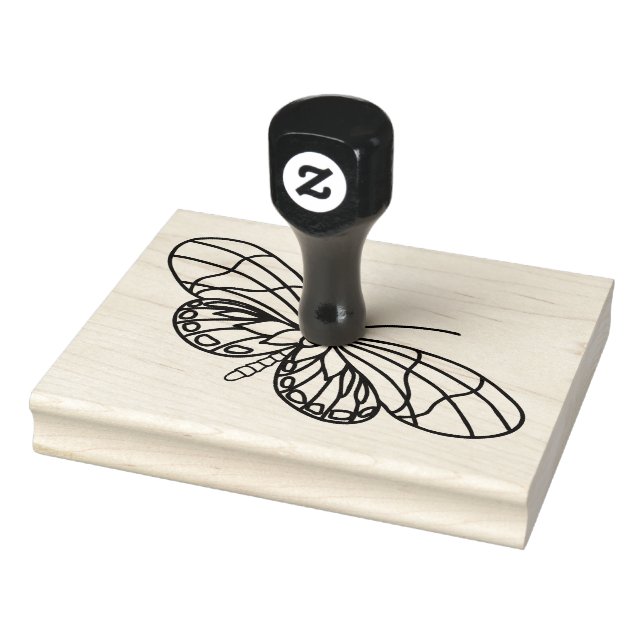 Butterfly Line Art You Colour  Rubber Stamp (Stamp)