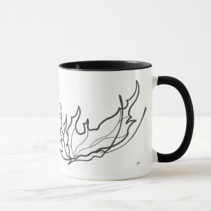 butterfly line drawing coffee mug