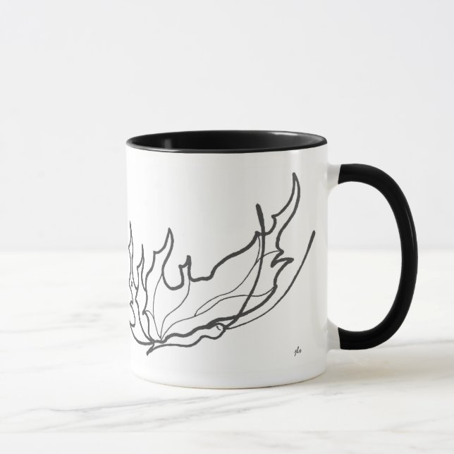 butterfly line drawing coffee mug (Right)