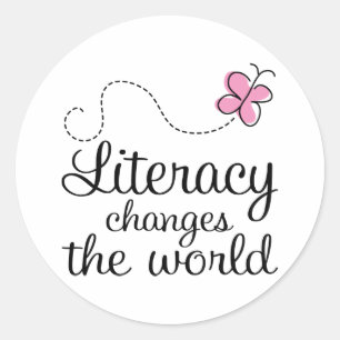 Butterfly Literacy Changes The World Gift Classic Round Sticker