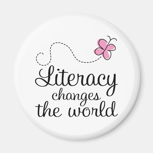 Butterfly Literacy Changes The World Gift Magnet (Front)
